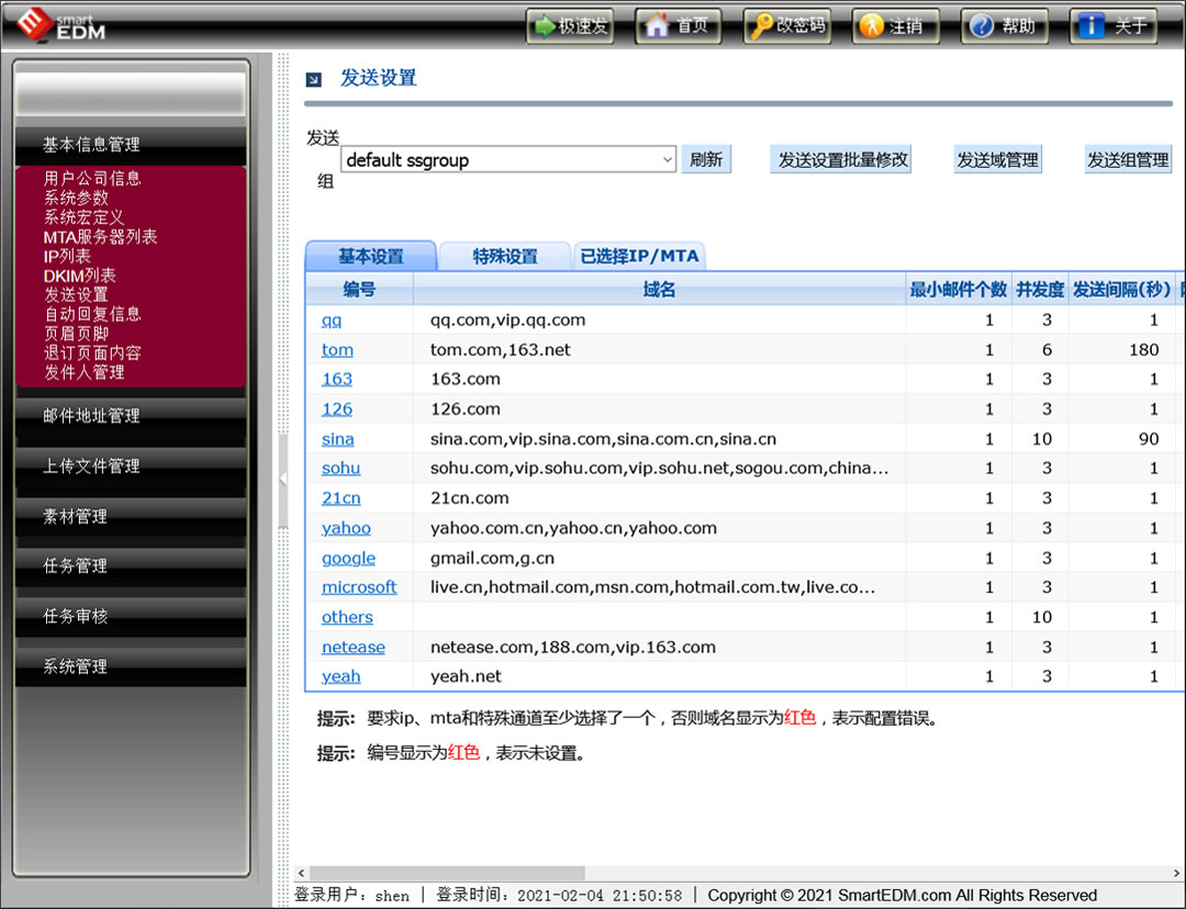 分域发送管理